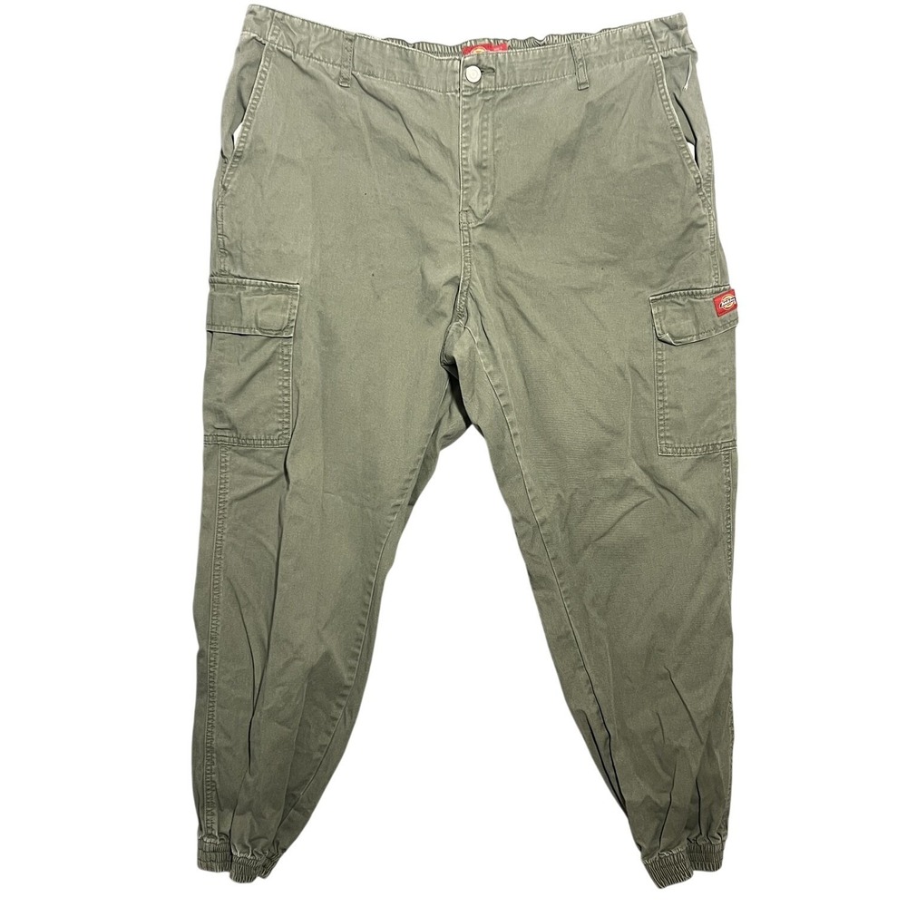 Dickies Men's Olive Green Cargo Jogger Pants Elastic Waist Drawstring 1X Big